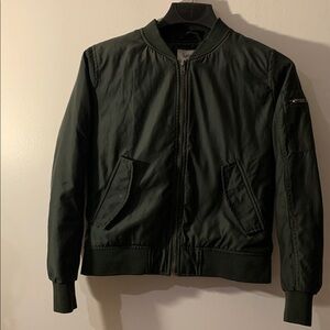 Stylish Dark Green Bomber Jacket for Women - Preloved